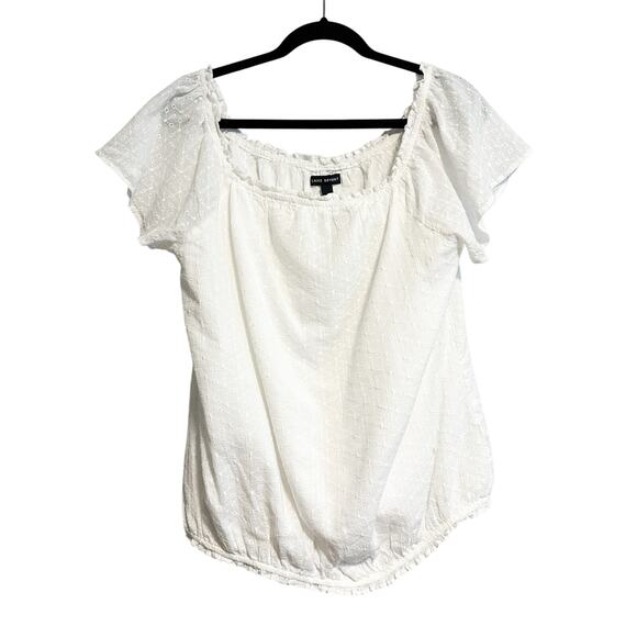 Lane Bryant Tops - Lane Bryant White Eyelet Embroidered Short Sleeve Blouse Top NWT Size 14/16